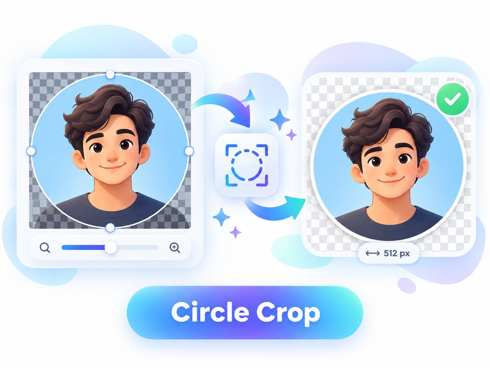 Free circle crop tool — make round profile pictures with transparent PNG corners in your browser